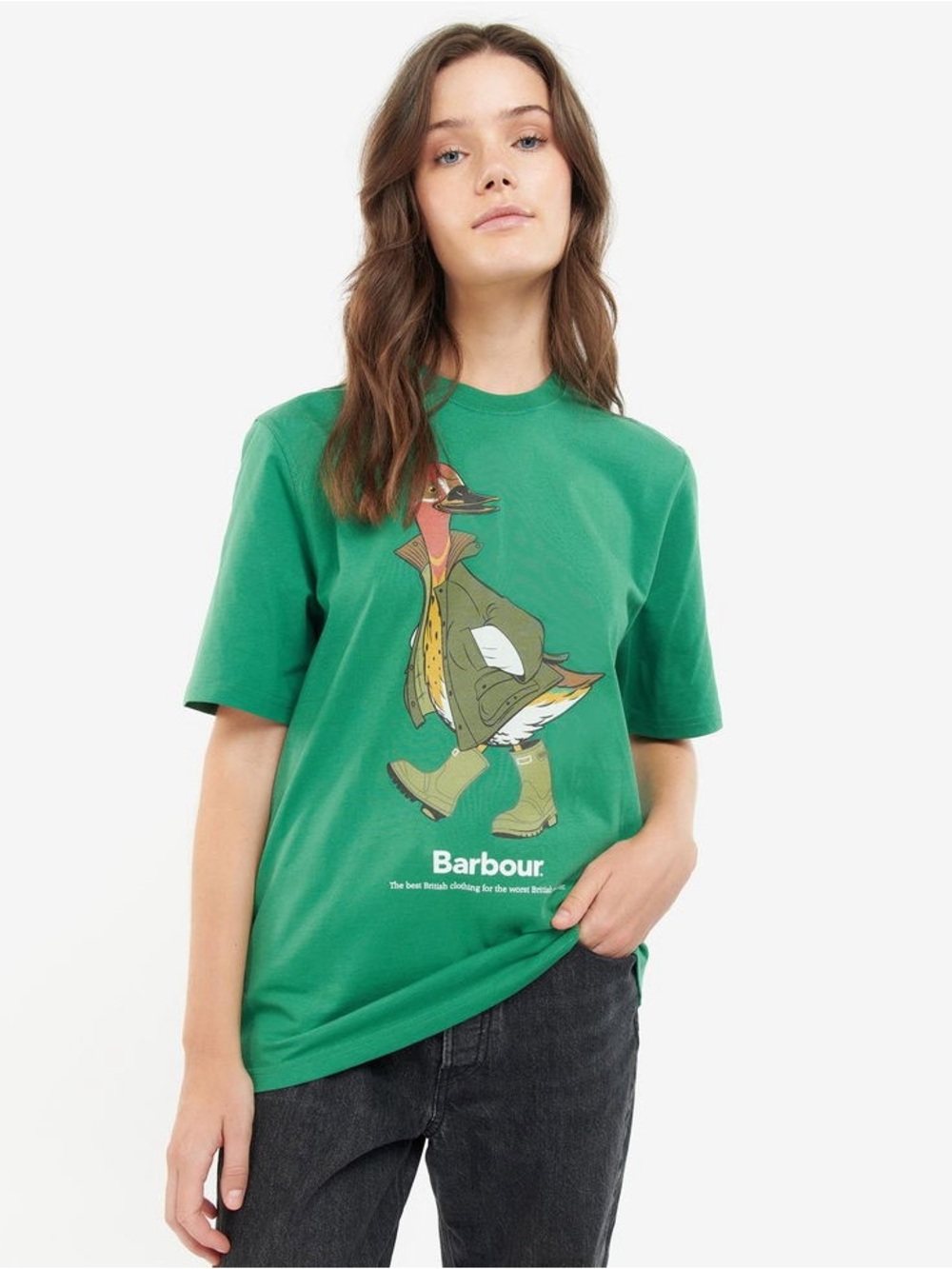 NOAH x Barbour Green Duck Graphic Tee